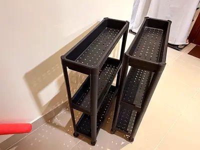 IKEA VESKEN Mobile Storage Trolleys – Matching Pair (Black)