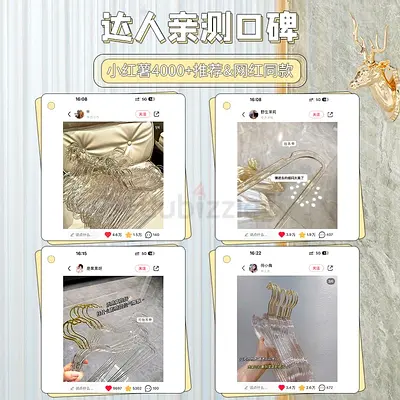Set of Clear Plastic Clothes Hangers (Gold Hooks) - 200pcs