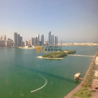 For Rent Al Majaz 1, 4BR apartment with hall, 1800 sqft, sea view, free AC, AED 98,000 yearly, 2 ch