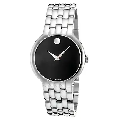 Raymond Weil Fidelio with black dial with minimal markers. Pre-Owned. Needs a glass and Service.