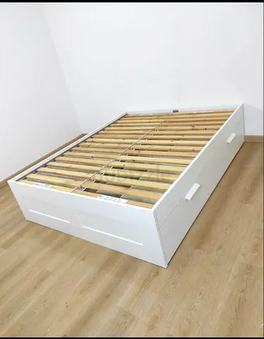 White Storage king size Bed Frame with Drawers