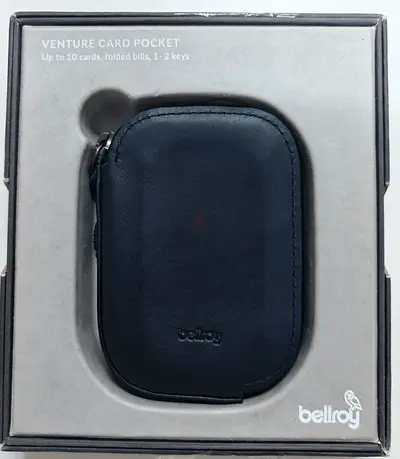Bellroy Venture Card Pocket - Black Leather, New in Box