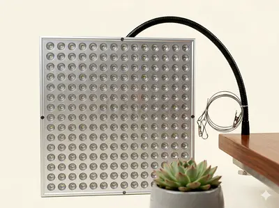 Red Light LED Grow Panel with Hanging Kit  Adjustable Arm (660nm Flowering/Blooming)