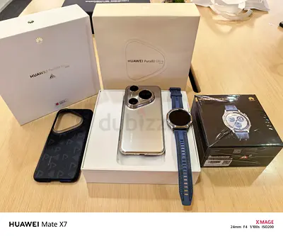 Huawei Pura 80 Ultra Gold with Watch, black original case and all accessories - Like New in warranty