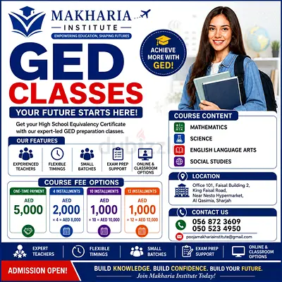 GED Admission Open Now | Makharia Institute Sharjah