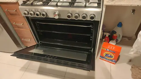 Used 90cm Stainless Steel Gas Range with Oven - Good Working Condition