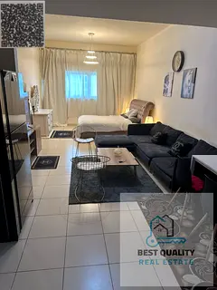 Furnished studio for monthly rent in Ajman One Tower, Al Rashidiya 3, prime location near Verona Rou
