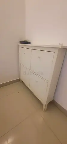 White 4-Compartment Shoe Cabinet / Entryway Storage