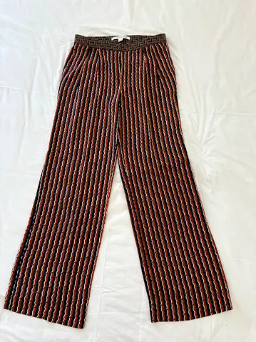 Diane von Furstenberg patterned silk wide-leg trousers - size 6