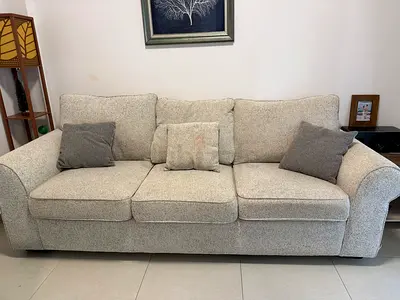 Light grey fabric 3 seater sofa (perfect  condition)