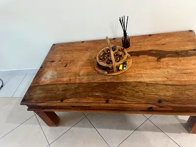 Coffee table big real wood antique