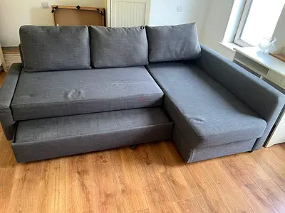 Grey L-shaped Sofa Bed with Good Condition