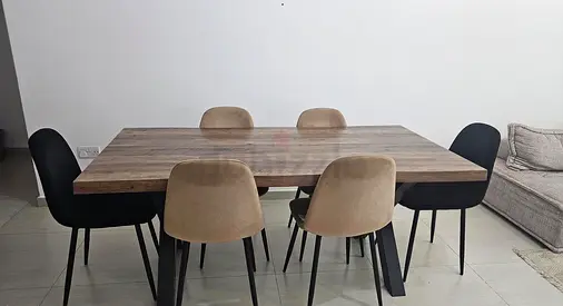 Wooden Dining Table with 6 Chairs — Modern Rustic Set