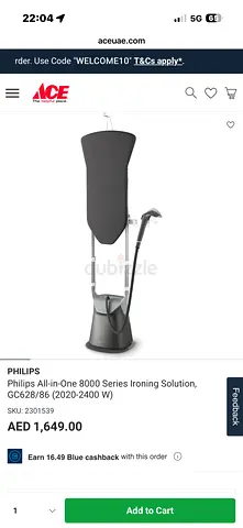 Philips All-in-One 8000 Series Garment Steamer / Ironing Solution - Brand New