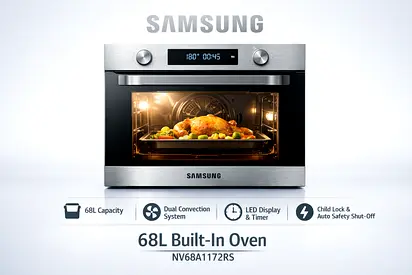 Samsung 68 liters Single Oven Built In Electric in Stainless Steel NV68A1172RS