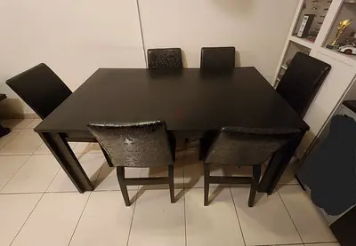 Black wood dining table