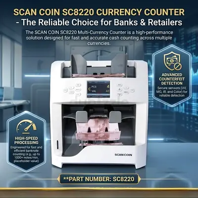 SCANCOIN Currency/Money Counter Machine - Good Working Condition ALL INTERNATIONAL NOTES