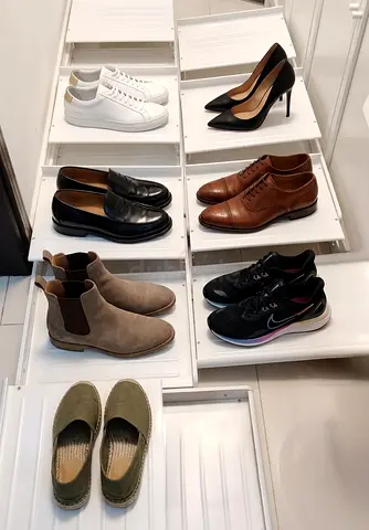Modern White Modular Shoe Rack Organizer