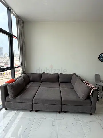 Grey L-Shaped Sectional Sofa