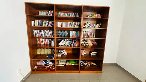 Large Oak finish shelves- Book shelf