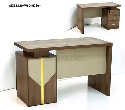 Modern Wooden Office Desk with 3-Drawer Pedestal (L120 x W60 x H75cm)