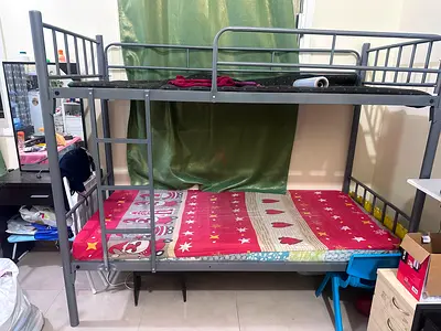 Heavy duty bunk bed silver colour 190 x 90 cm single size Double Decker bed ( Without Mattress)