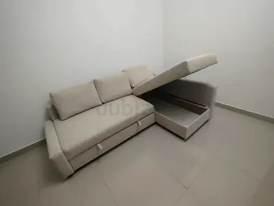 IKEA L Shape Sofa cum bed with big storage and you can fix the storage left or right anyside