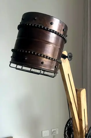 Vintage LUCKY FURNITURE Industrial Floor Lamp with Rotating Spotlight Design