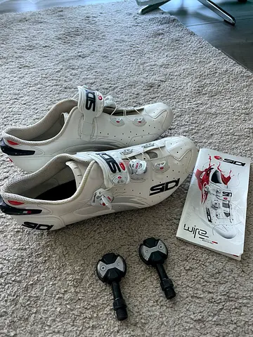 Sidi Wire Road Cycling Shoes with Pedal Cleats (White) - Size 48 (usual size 45-46)