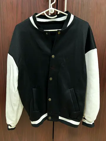 Black  White Varsity Bomber Jacket