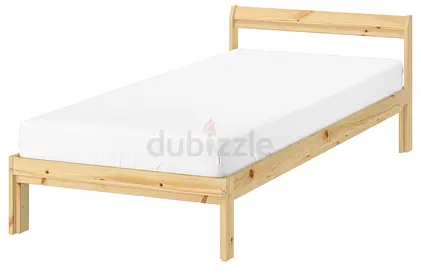 Solid Pine Single Bed Frame with Headboard - Mattress included
