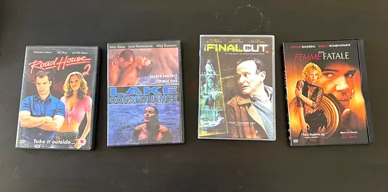 Collection of 4 Used DVDs - Mixed Genres (Road House 2, Lake Consequence, Final Cut, Femme Fatale)