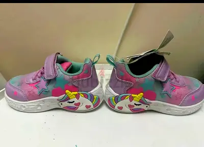 Pink and Purple Unicorn Sneakers for Toddlers