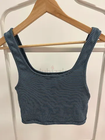 Zara Striped navy and white crop tank top - size M