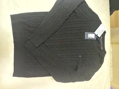 Tommy Hilfiger Men’s Dark Grey Cable Knit Sweater - BNWT, Size M