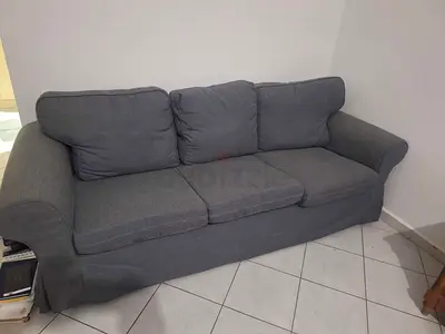 3-seater grey fabric sofa in good condition