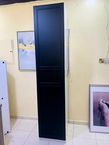 Tall slim black wardrobe/cupboard - single door, good condition