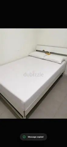 White Double Bed Frame with Mattress - Good Condition