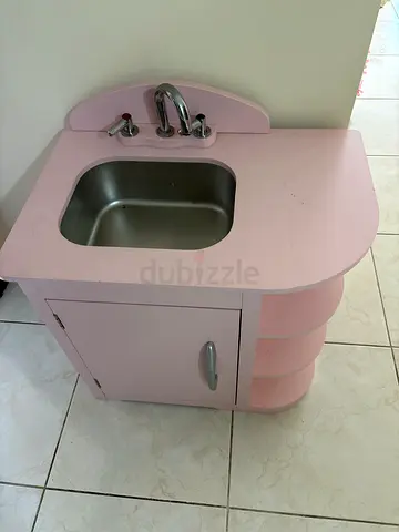 Pink Wooden Play Kitchen Sink Unit for Kids - Pottery barn kids