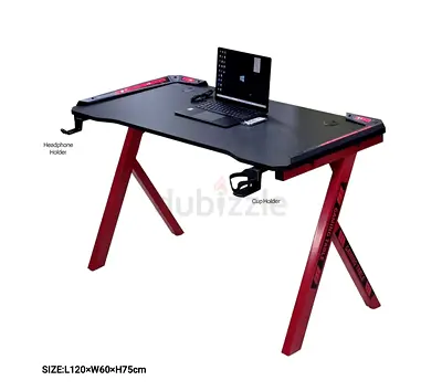Gaming/Work Desk with Cup  Headphone Holders - 120x60x75cm