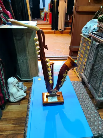 Vintage Decorative Wooden Arabian Saxophone 32cm Tall