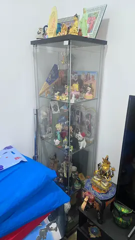 Glass Display Cabinet with Collectible Figurines (Mixed Collection)