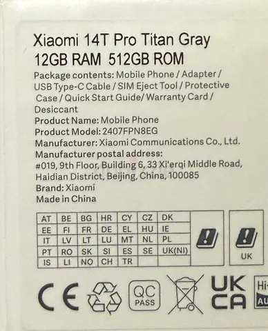 Xiaomi 14T Pro Titan Gray | 12GB RAM 512GB ROM - Unboxed