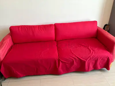 Red 3-Seater bed-Sofa in Good Condition