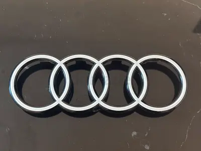 Audi A3 8Y Black/White OEM Style Front  Rear Rings Emblem Set logo 2025–2026