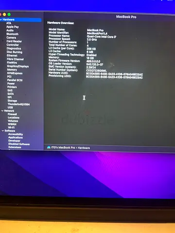 MacBook Pro (Intel) - System Info Screenshot, Good Condition