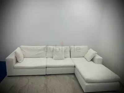 Excellent condition marina home white color lshape sofa