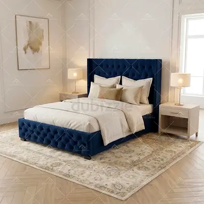 Brand New Luxury Velvet Queen Size Bed – Modern Designer