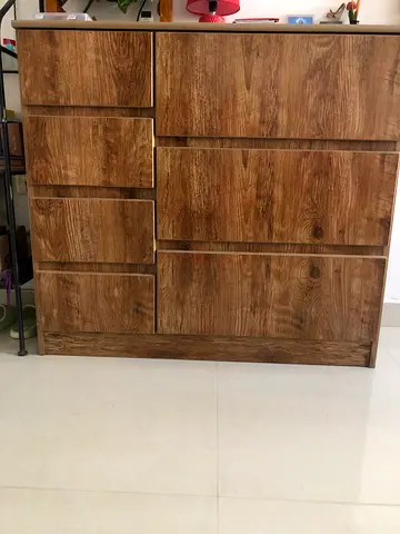 Modern Wooden Chest of Drawers with Textured Finish