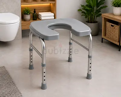 Adjustable Raised Toilet Seat Frame (U-shaped) - Lightweight, Non-slip